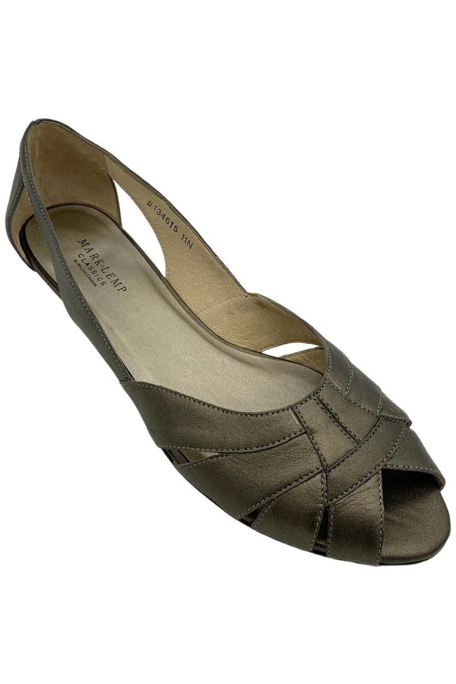 Mark Lemp Classics Women's Zuzu Slip-On Leather Flats Pewter - AA